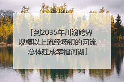 到2035年川渝跨界规模以上流经场镇的河流总体建成幸福河湖