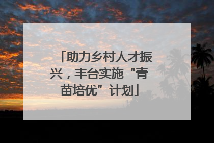 助力乡村人才振兴，丰台实施“青苗培优”计划