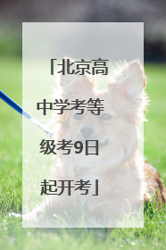 北京高中学考等级考9日起开考