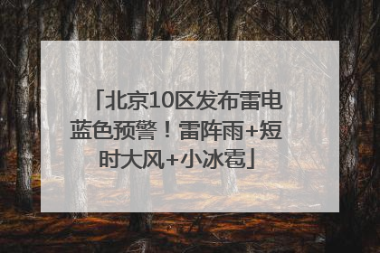 北京10区发布雷电蓝色预警！雷阵雨+短时大风+小冰雹