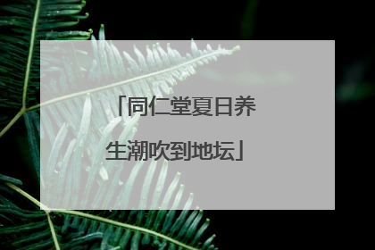 同仁堂夏日养生潮吹到地坛