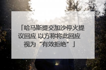 哈马斯提交加沙停火提议回应 以方称将此回应视为“有效拒绝”