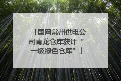 国网常州供电公司青龙仓库获评“一级绿色仓库”