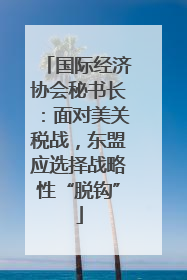 国际经济协会秘书长：面对美关税战，东盟应选择战略性“脱钩”