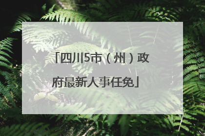 四川5市（州）政府最新人事任免