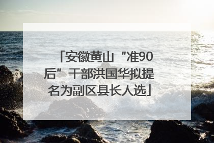 安徽黄山“准90后”干部洪国华拟提名为副区县长人选