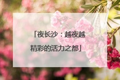 夜长沙：越夜越精彩的活力之都