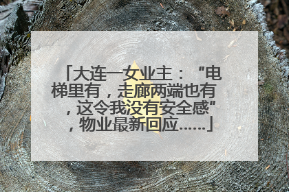 大连一女业主：“电梯里有，走廊两端也有，这令我没有安全感”，物业最新回应……