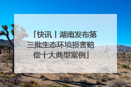 快讯丨湖南发布第三批生态环境损害赔偿十大典型案例