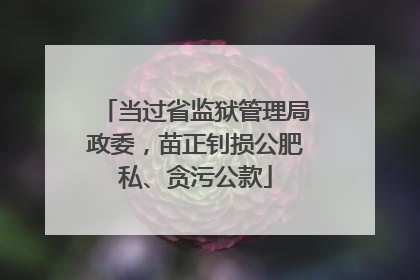 当过省监狱管理局政委，苗正钊损公肥私、贪污公款