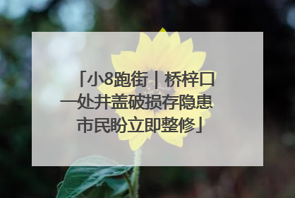 小8跑街｜桥梓口一处井盖破损存隐患 市民盼立即整修