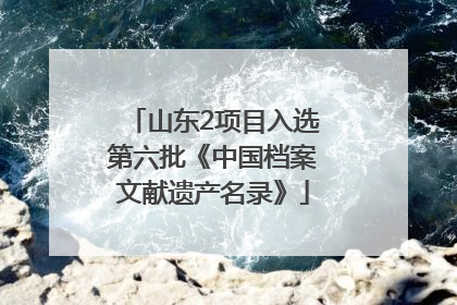 山东2项目入选第六批《中国档案文献遗产名录》