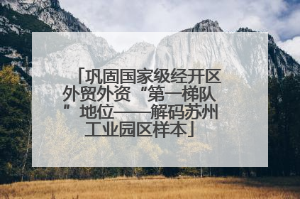 巩固国家级经开区外贸外资“第一梯队”地位——解码苏州工业园区样本