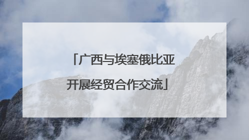 广西与埃塞俄比亚开展经贸合作交流