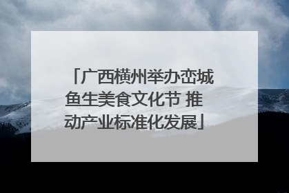 广西横州举办峦城鱼生美食文化节 推动产业标准化发展