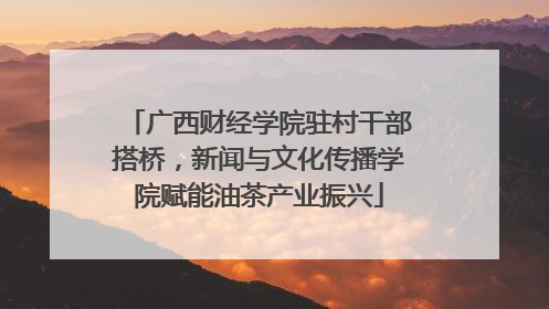 广西财经学院驻村干部搭桥，新闻与文化传播学院赋能油茶产业振兴