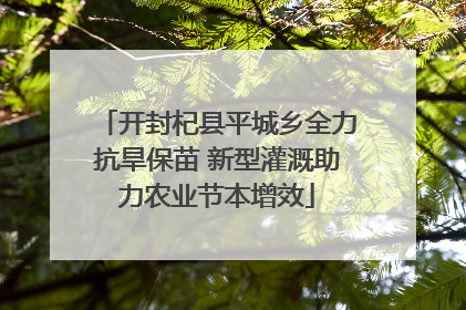 开封杞县平城乡全力抗旱保苗 新型灌溉助力农业节本增效