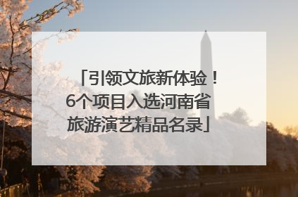 引领文旅新体验！6个项目入选河南省旅游演艺精品名录