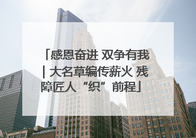 感恩奋进 双争有我｜大名草编传薪火 残障匠人“织”前程