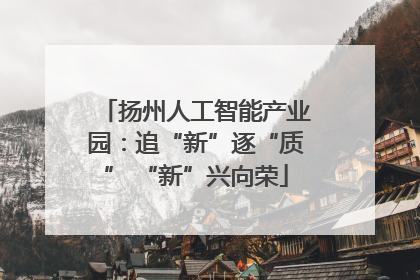 扬州人工智能产业园：追“新”逐“质” “新”兴向荣