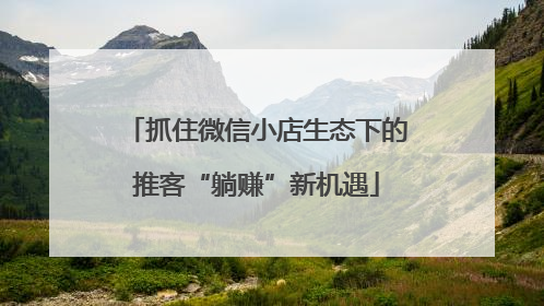 抓住微信小店生态下的推客“躺赚”新机遇