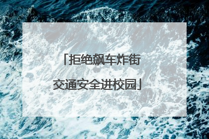 拒绝飙车炸街 交通安全进校园