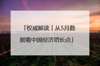 权威解读丨从5月数据看中国经济增长点