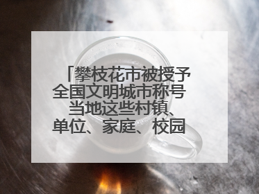 攀枝花市被授予全国文明城市称号 当地这些村镇、单位、家庭、校园也是全国文明！