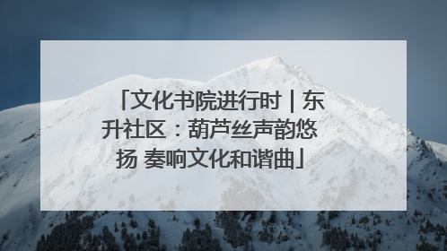 文化书院进行时｜东升社区：葫芦丝声韵悠扬 奏响文化和谐曲