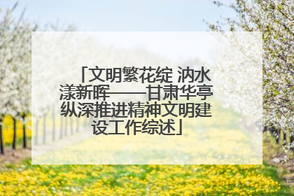 文明繁花绽 汭水漾新晖——甘肃华亭纵深推进精神文明建设工作综述