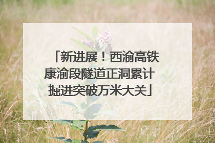 新进展！西渝高铁康渝段隧道正洞累计掘进突破万米大关