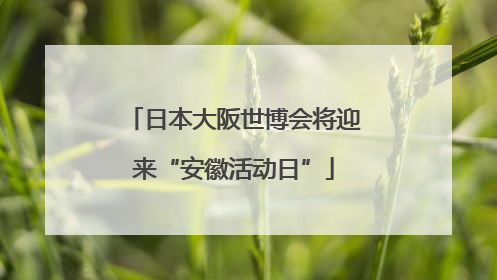 日本大阪世博会将迎来“安徽活动日”