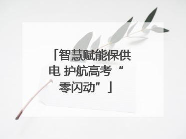 智慧赋能保供电 护航高考“零闪动”