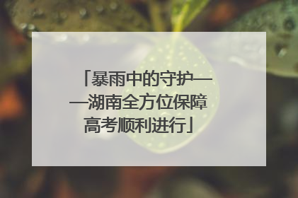 暴雨中的守护——湖南全方位保障高考顺利进行