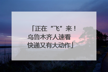正在“飞”来！乌鲁木齐人速看 快递又有大动作