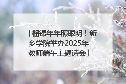 榴锦年年照眼明！新乡学院举办2025年教师端午主题诗会