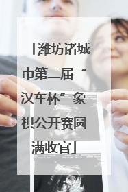 潍坊诸城市第二届“汉车杯”象棋公开赛圆满收官