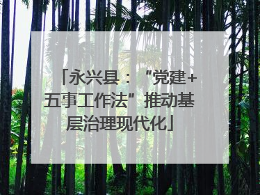 永兴县：“党建+五事工作法”推动基层治理现代化