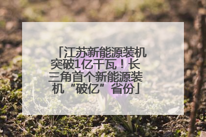 江苏新能源装机突破1亿千瓦！长三角首个新能源装机“破亿”省份
