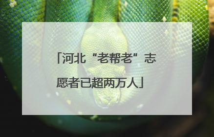 河北“老帮老”志愿者已超两万人
