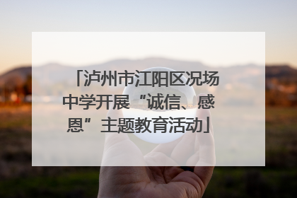 泸州市江阳区况场中学开展“诚信、感恩”主题教育活动