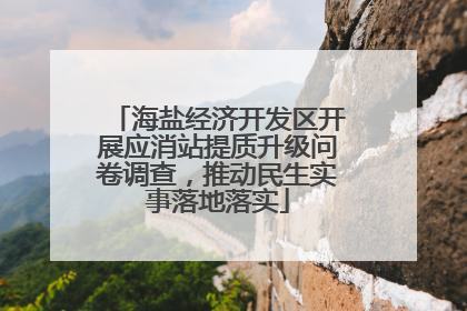 海盐经济开发区开展应消站提质升级问卷调查，推动民生实事落地落实