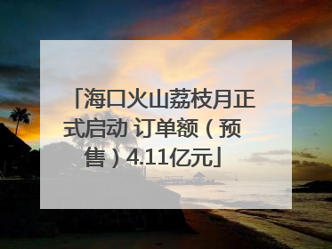 海口火山荔枝月正式启动 订单额（预售）4.11亿元
