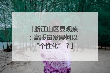 浙江山区县观察：高质量发展何以“个性化”？