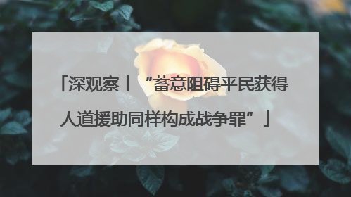 深观察丨“蓄意阻碍平民获得人道援助同样构成战争罪”