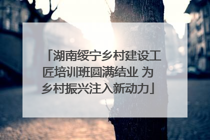 湖南绥宁乡村建设工匠培训班圆满结业 为乡村振兴注入新动力