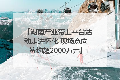 湖南产业带上平台活动走进怀化 现场意向签约超2000万元