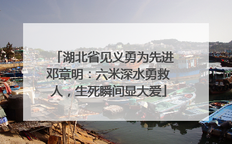湖北省见义勇为先进邓章明：六米深水勇救人，生死瞬间显大爱
