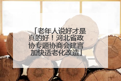 老年人说好才是真的好！河北省政协专题协商会建言加快适老化改造