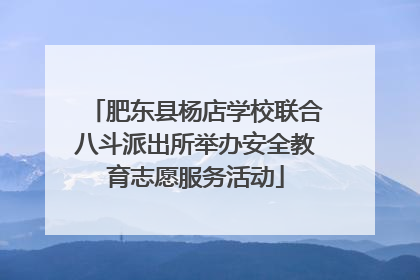肥东县杨店学校联合八斗派出所举办安全教育志愿服务活动